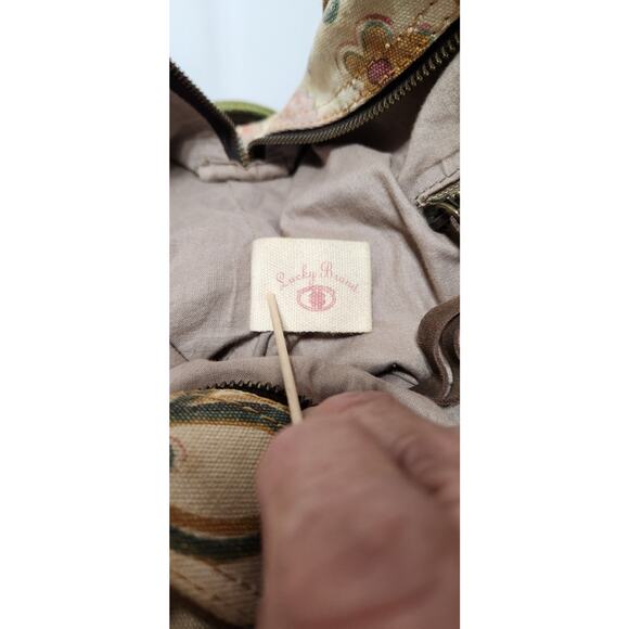 Y2k Lucky Brand Vintage Boho Chic Hobo Bag Hummingbirds Flowers Suede See Pics - Picture 7 of 9